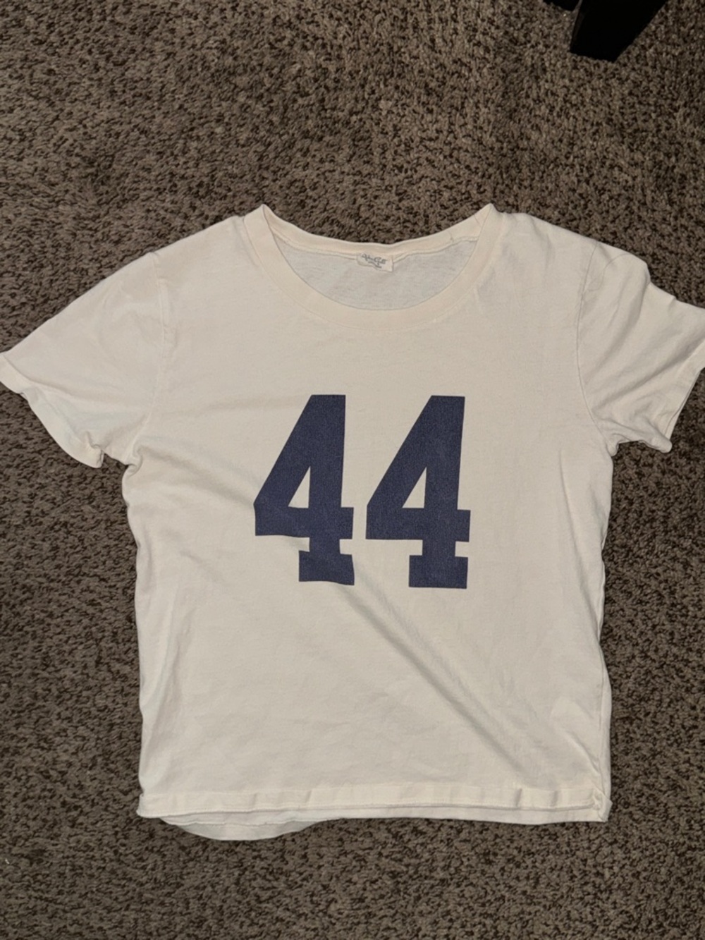 Brandy Melville White Graphic Tee with Navy '44'
